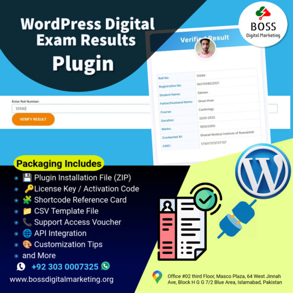 WordPress Digital Exam Results Plugin – Secure Academic Result Management for Schools & Universities 💼📚